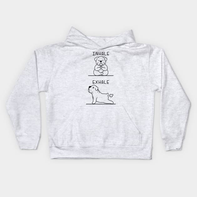 English bulldog yoga Kids Hoodie by MasutaroOracle